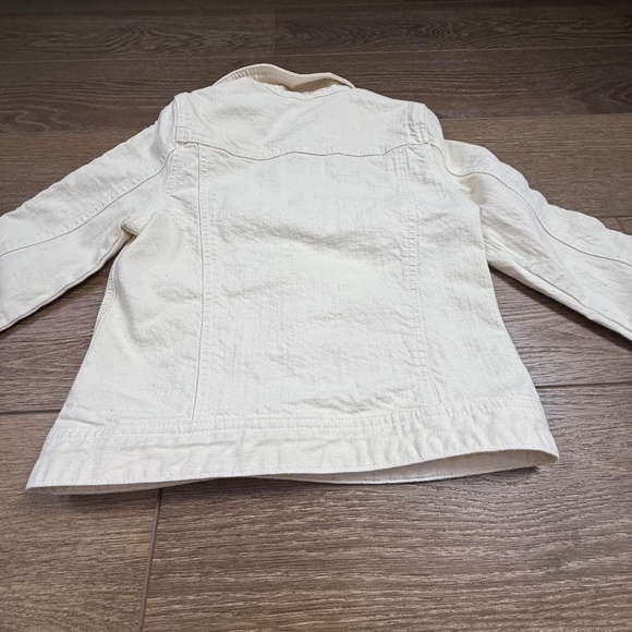 Crewcuts By J. Crew Girls Cream Denim Jean Jacket, Button Front, Embroidered 10 - Picture 15 of 16
